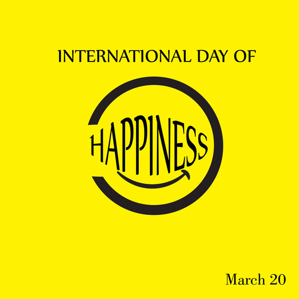 International Day of Happiness Vector Template Design - Vector, Image