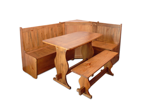Dinning wooden table isolated over white - Foto, Imagem