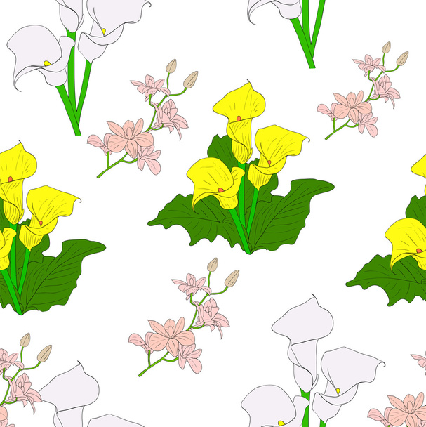 Seamless background with flower . - Vector, Image