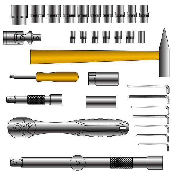 Vektor-Set verschiedener Werkzeuge - Vektor, Bild