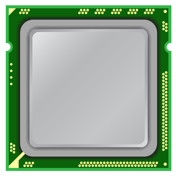 Modern computer processor on a white background. - Vector, Image