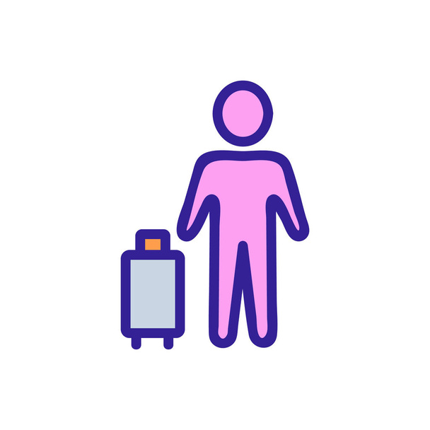 baggage icon vector. Isolated contour symbol illustration - ベクター画像