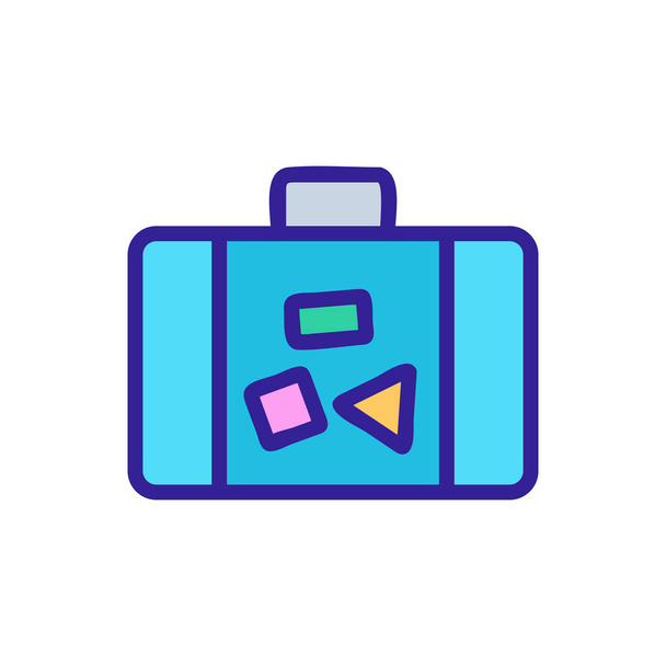 Suitcase luggage icon vector. Isolated contour symbol illustration - Wektor, obraz