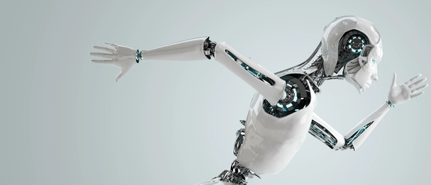 Robotti android nainen käynnissä nopeus käsite
 - Valokuva, kuva