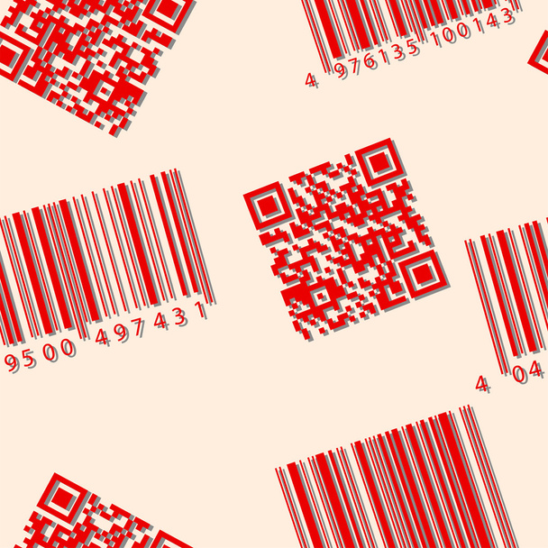 Barcode and qr-code. Seamless vector wallpaper. - Vector, Image