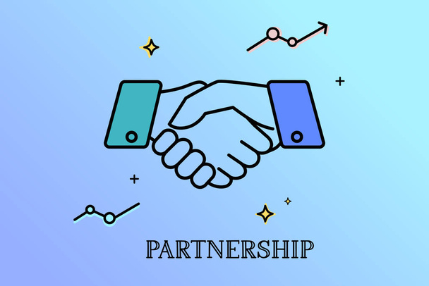 Деловое рукопожатие, Контрактное соглашение Концепция партнерства. Вектор
 - Вектор,изображение