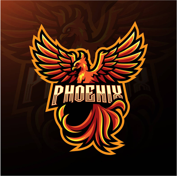 Conception du logo de la mascotte Phoenix esport - Vecteur, image