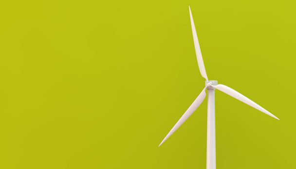 windmill turbine on green background 3d rendering - Fotografie, Obrázek