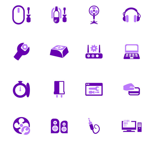 Electronic repair icons set - Vector, afbeelding