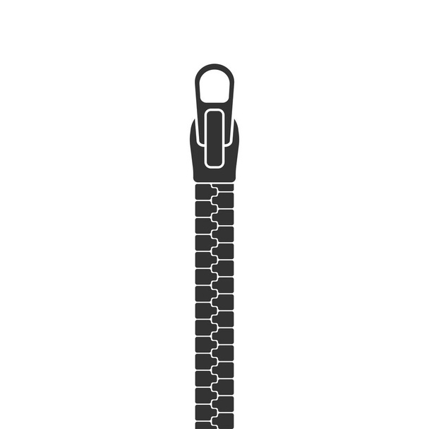zipper lock on clothes, isolate icon on a white background, vector illustration - Vector, Image
