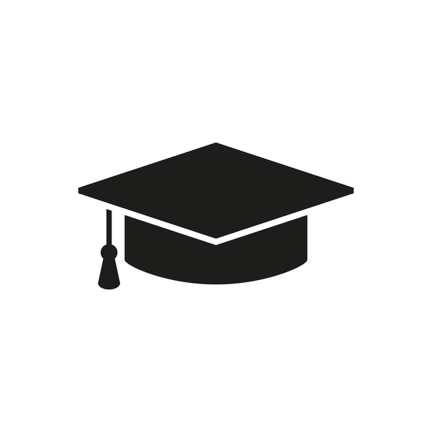 学生帽子隔離されたベクトル記号ベクトルフラットデザイン - ベクター画像