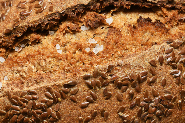background of bread, seeds and salt - Photo, Image