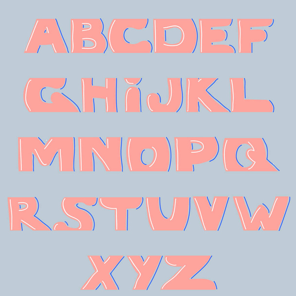 Latin alphabet drawn by hand. isolated letters for ease of use in your design - Vektor, kép
