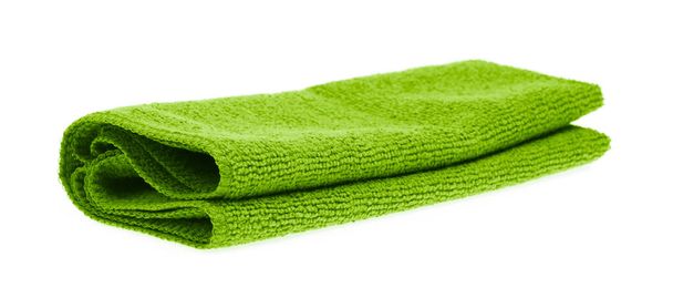 Grüne Handtuchrollen isoliert auf weißem Hintergrund. - Foto, Bild