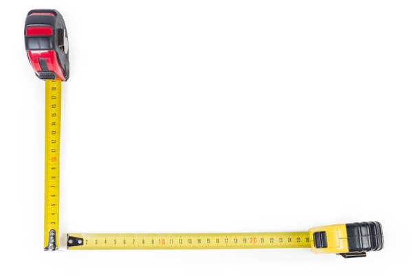 Antecedentes de las medidas de cinta autorretráctiles situadas abajo e izquierda
 - Foto, Imagen