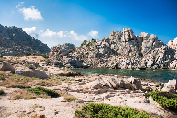 Cliff and Rocks on Mediterranean Sea. Sardinia, Italy. - Photo, Image