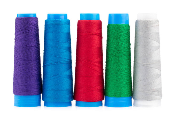 colourful spool of thread isolated on white background - Photo, Image