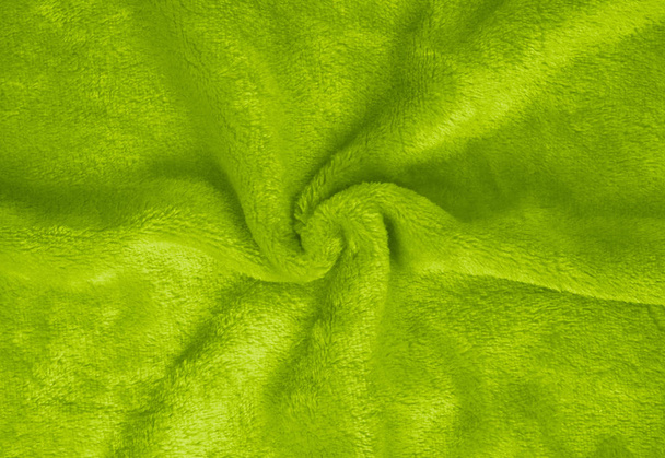 Yeşil kumaş dokusu arka plan, buruşuk kumaş arkaplan - Fotoğraf, Görsel