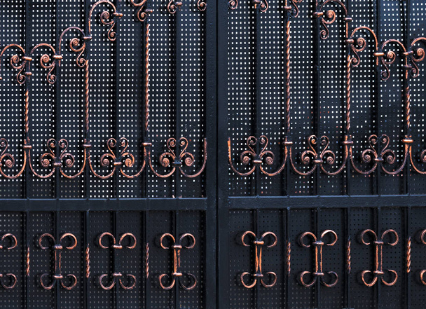 Modern metal processing. Forged gates. - Photo, Image
