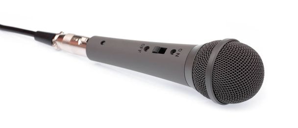 Microfone isolado no fundo branco - Foto, Imagem