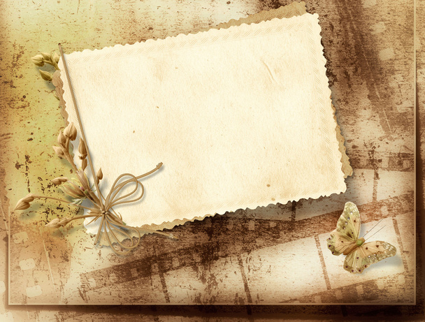 Vintage background with filmstrip and frame - Photo, image
