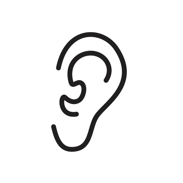 ear icon template black color editable. ear icon symbol Flat vector illustration for graphic and web design. - Vector, Image