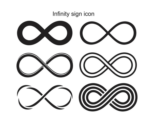 Infinity sign icon template black color editable. Infinity sign icon symbol Flat vector illustration for graphic and web design. - Vector, Image