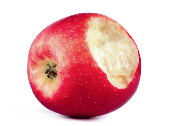 Красное яблоко. На белом фоне
 - Фото, изображение