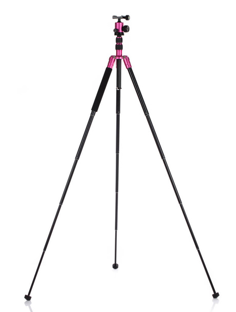 Pink Tripod with Ball Head isolated on white background. - Foto, afbeelding