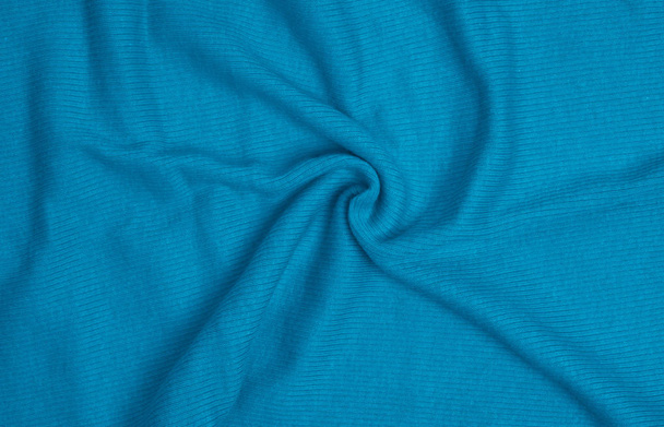 Голубая ткань текстура фона, скомканная ткань фона
 - Фото, изображение