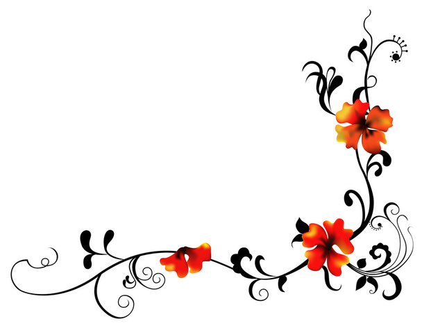 Червона квітка і лоза візерунок
 - Фото, зображення