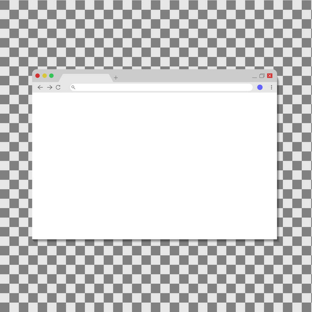 Browser window isolated on transperent background. Opened web browser. Blank template for search and address. Mockup screen browser. Interface frame in flat style. Web window new or home page. Vector - Vector, Image