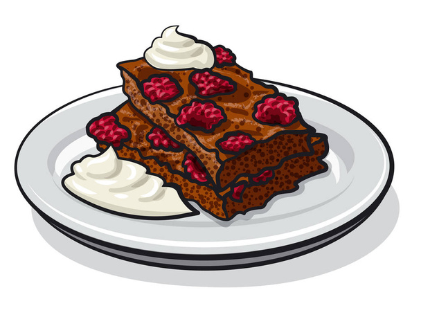 strawberry brownie - Vector, Image