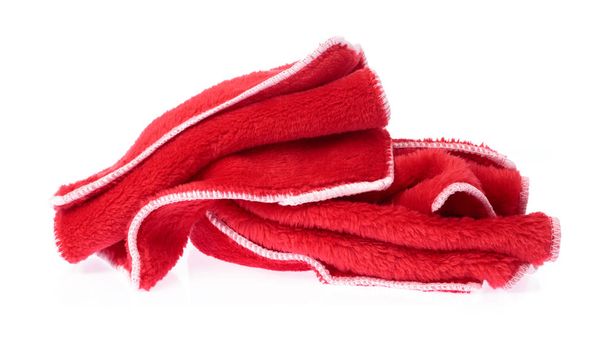 Piros törlőkendők mikroszálas izolált fehér háttér - Fotó, kép