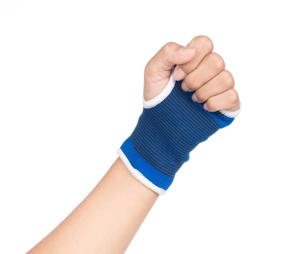 hand with wrist support isolated on white background - Photo, Image