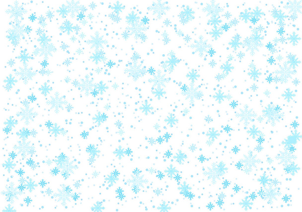 Festive winter background with blue snowflakes on a white background. - Vetor, Imagem