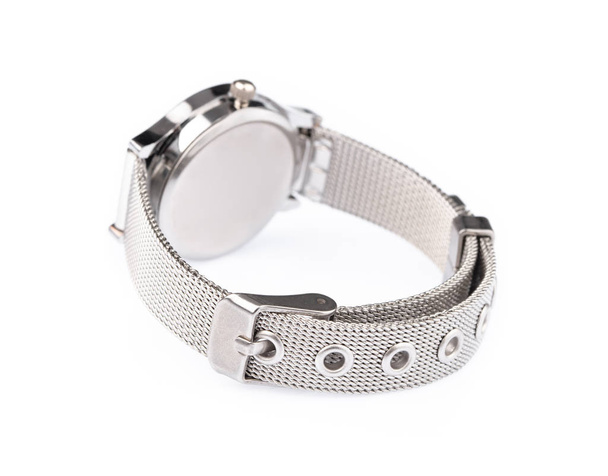 Срібний наручний годинник ізольовано на білому тлі
 - Фото, зображення