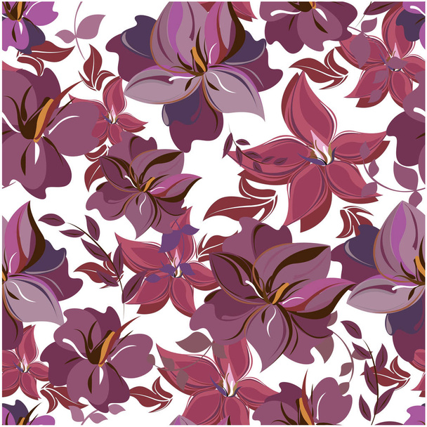 Vector abstract background flowers seamless pattern - Διάνυσμα, εικόνα