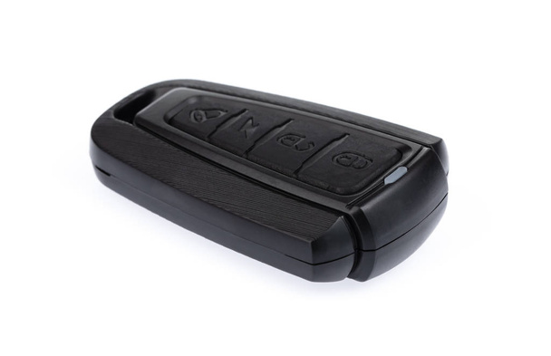 Black car keys centralized control isolated on white background - Photo, Image