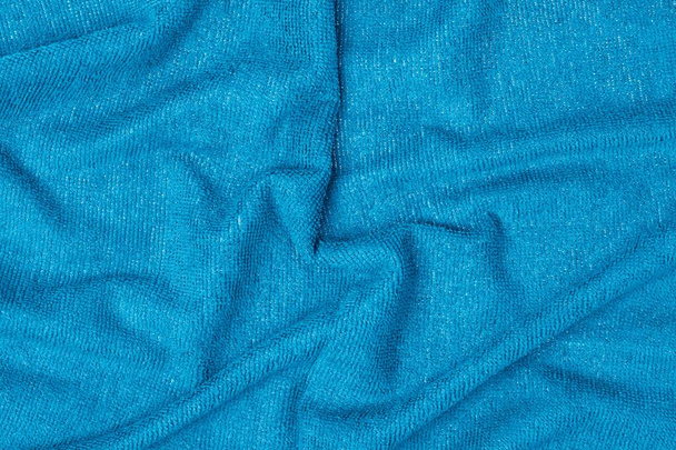 Fundo de textura de tecido azul, fundo de tecido amassado
 - Foto, Imagem