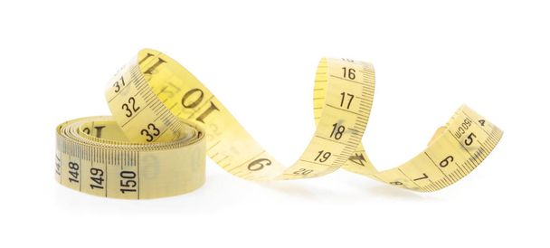Measuring tape of the tailor for design isolated on white backgr - Foto, Bild