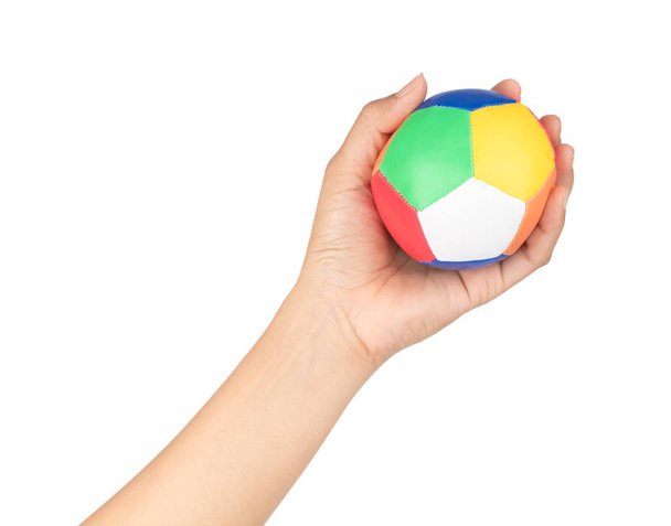 kézi gazdaság labda játék elszigetelt fehér háttér - Fotó, kép