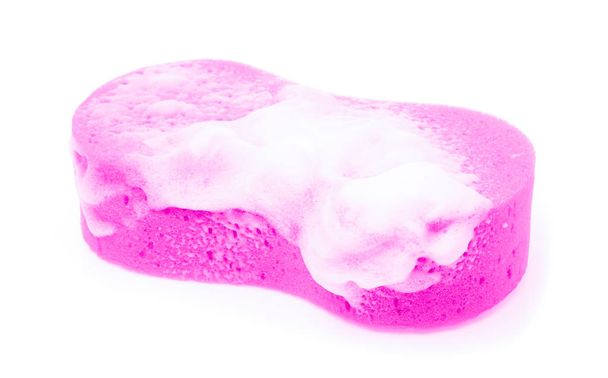 Szivacs hab szappan sud izolált fehér alapon - Fotó, kép
