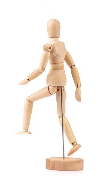Maniquí de maniquí de figura de madera Maniquí humano aislado en Whit
 - Foto, Imagen