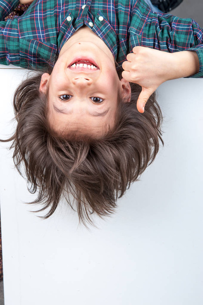 Young boy with his long hair - 写真・画像