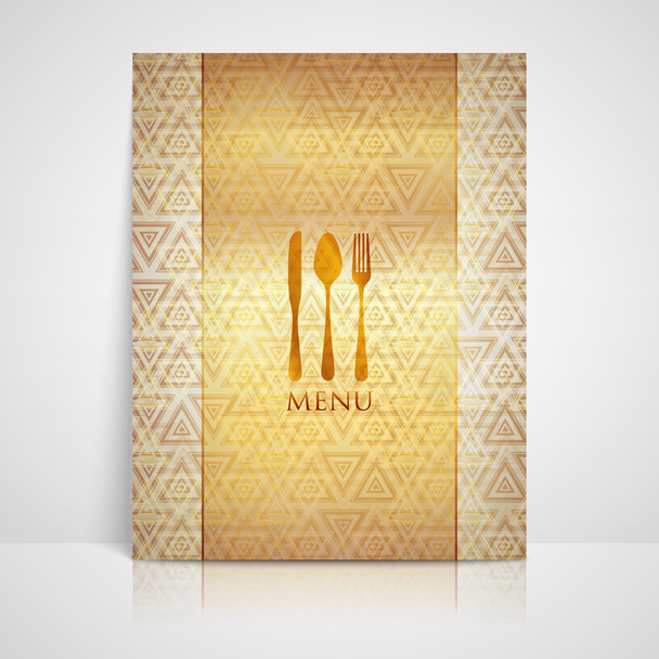 Restaurant menu design with spoon, fork and knife - Wektor, obraz