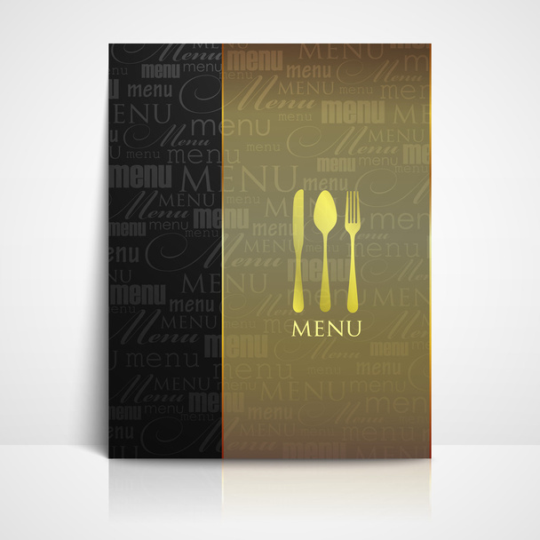 Restaurant menu design with spoon, fork and knife - Vector, imagen