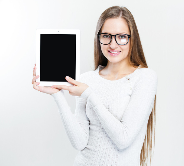 Woman with tablet - Foto, Imagen