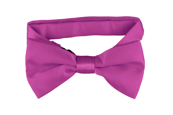 Fashionable pink bow tie isolated on white background - Photo, Image