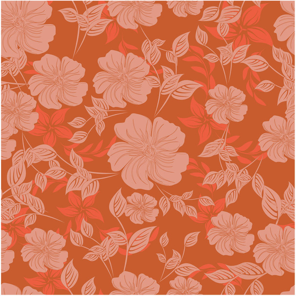 Vector abstract background flowers seamless pattern - Vecteur, image